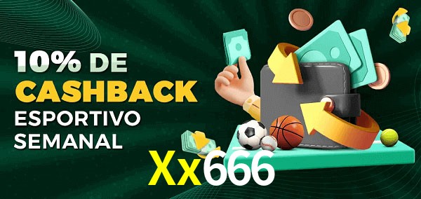 10% de bônus de cashback na Xx666